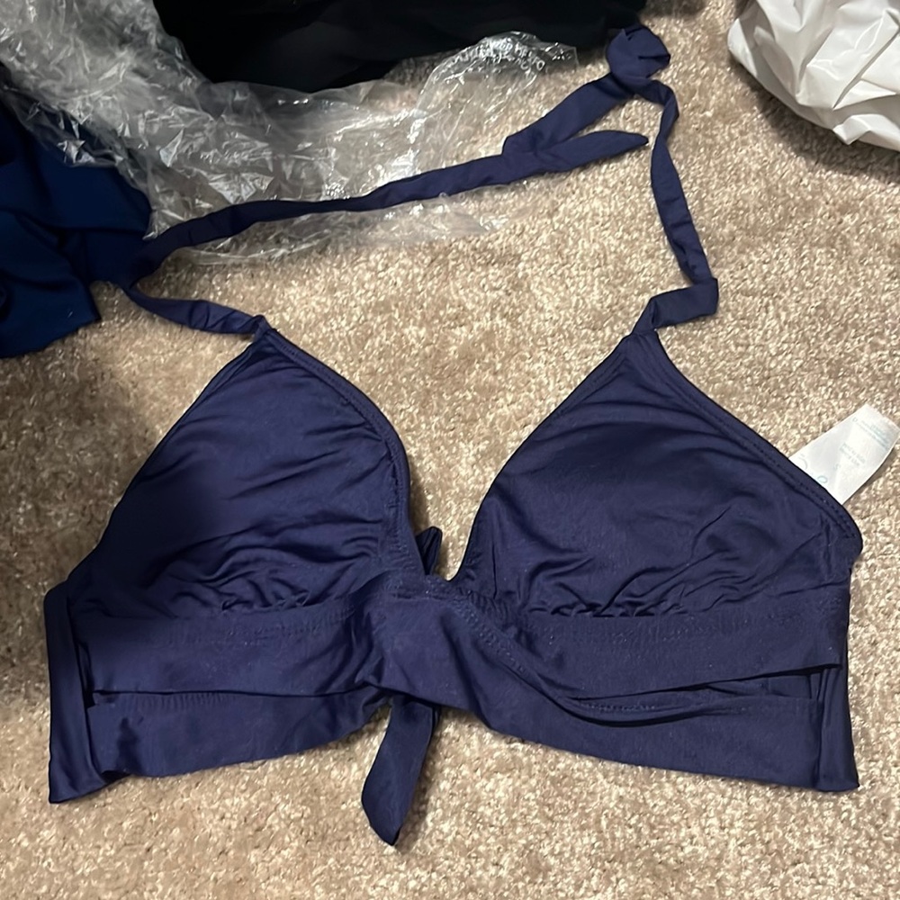 blue swim top